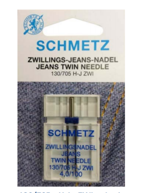 130/705 H-J ZWI: Aguja  gemela jeans.